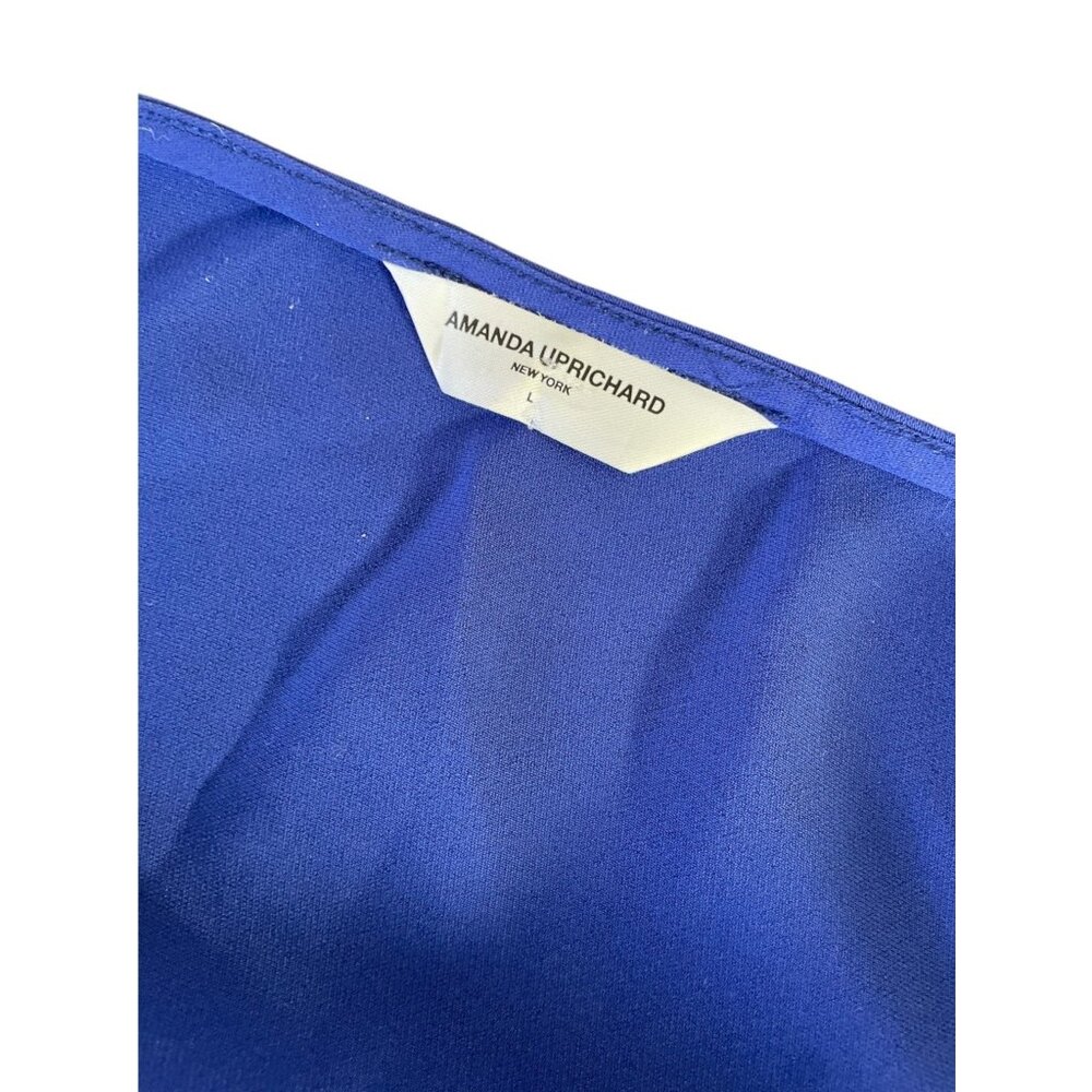 Amanda Uprichard Matthews Midi Dress Admiral Blue SZ L Wedding Guest - Picture 7 of 12